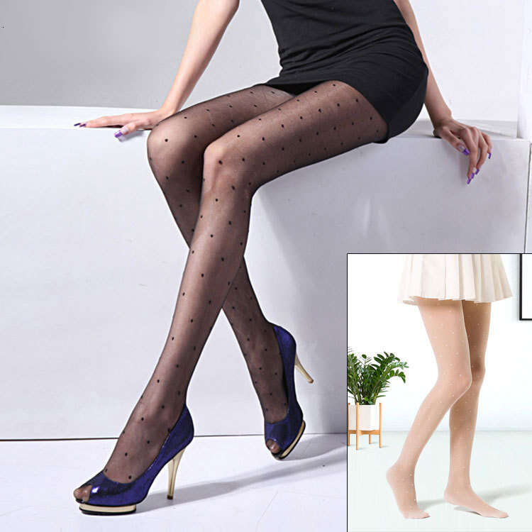 Jacquard polka 8D ultra-thin T crotch small round toe transparent dot pantyhose stockings 8548 2025 new casual versatile fashion clothing