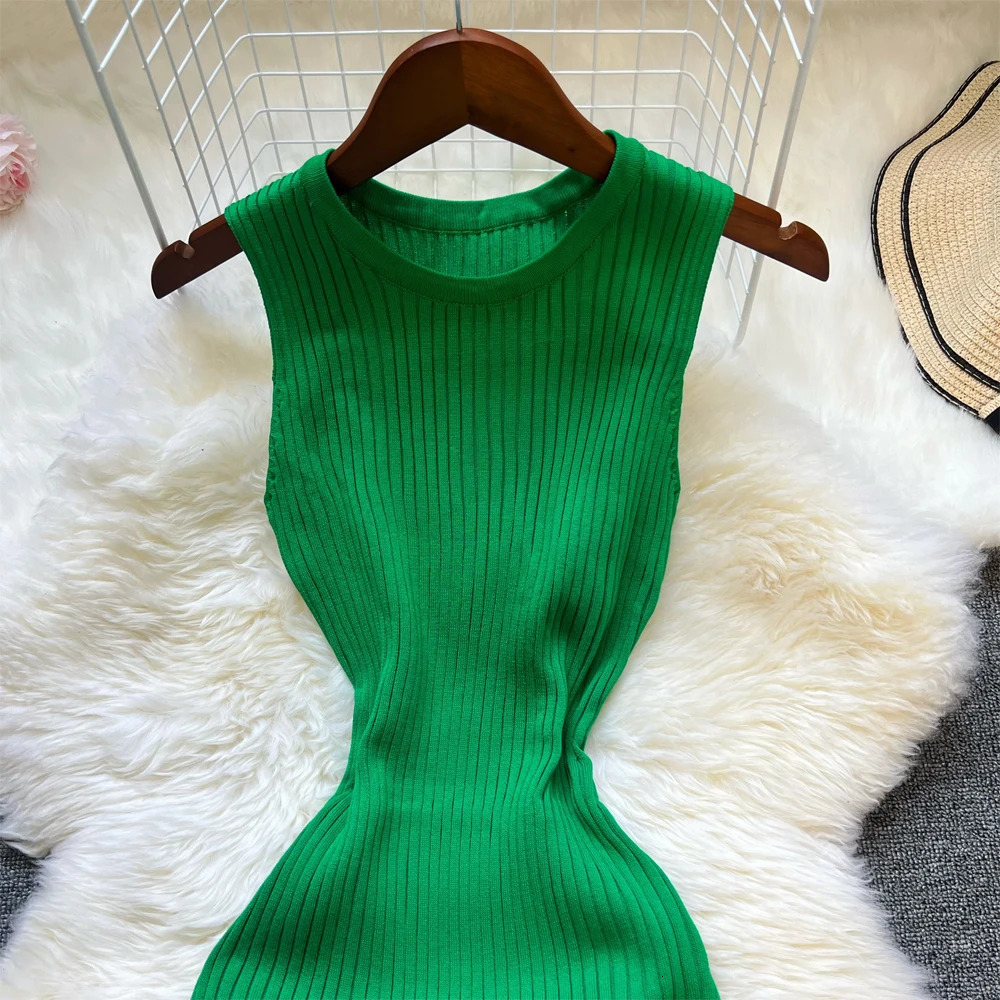 YuooMuoo Fashion Sexy Set Hips Ruffle Mini Dress Summer Ultra Thin Elastic Knitted Party Street Clothing Womens 250402m