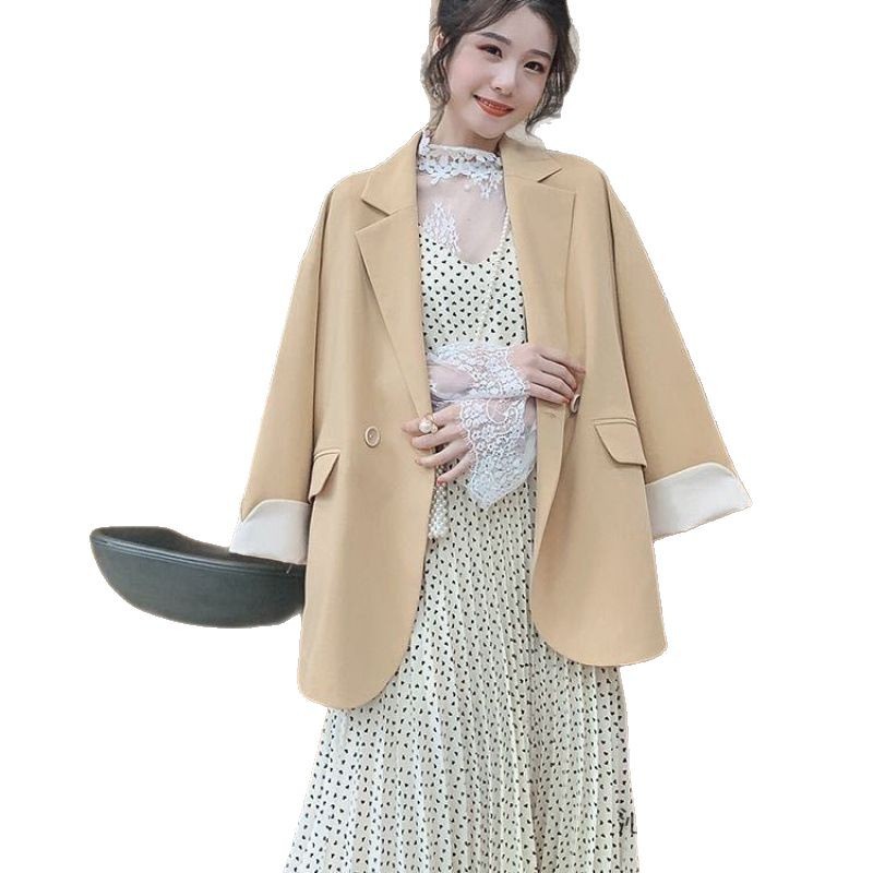 T331Casual Loose Fitting Student Jacket for Women - Seasonal Small Size with Double Breasting