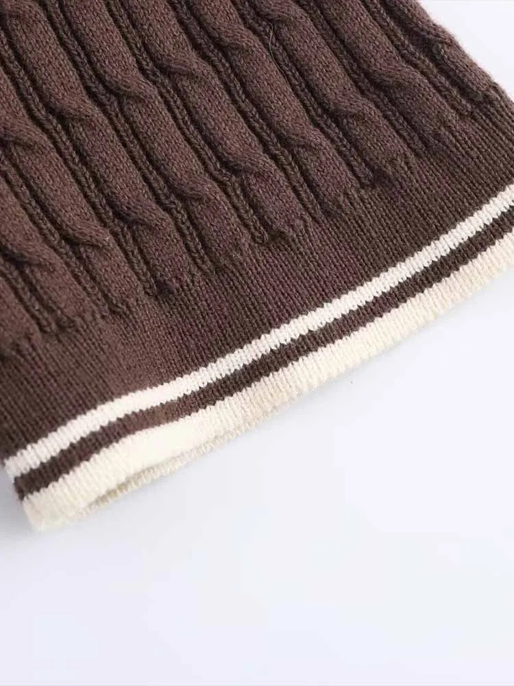 Spring womens clothing European and American style French eight stripe knitted lapel mini dress 250402m