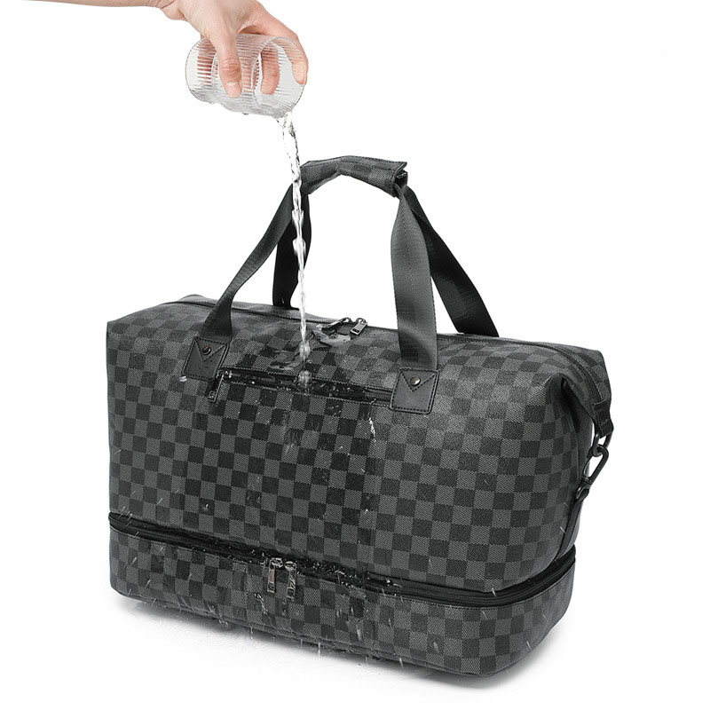 new Compact travel bag for short business trips: simple multi-functional lightweight waterproof large capacity with shoe compartment PU crossbody bag