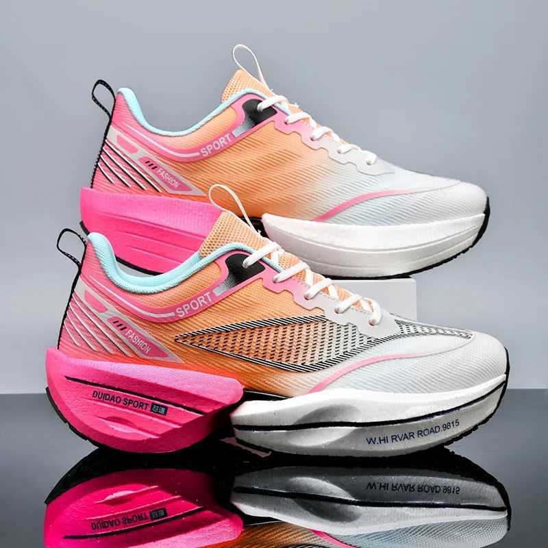 Carbon Plate Hot Sneakers Marathon Men Sports Running Shoes Air Cushion Comfortable Lightweight Women Athletic Jogging Footwear Malec250402