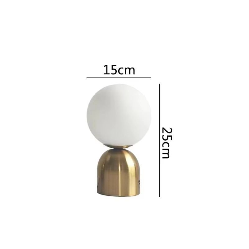 Nordic Glass Ball Table Lamp Gold Home Decor Living Room Office Bedroom Bedside Night Lights Reading Light