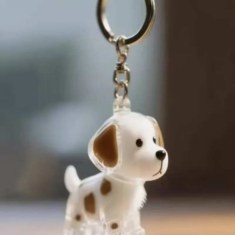 4pcs Cute Dog Hair Storage Keychain Transparent Animal Fur Storage Box Keyring Bag Decor Accessory for Pet Lover Gift Key Chains 251028