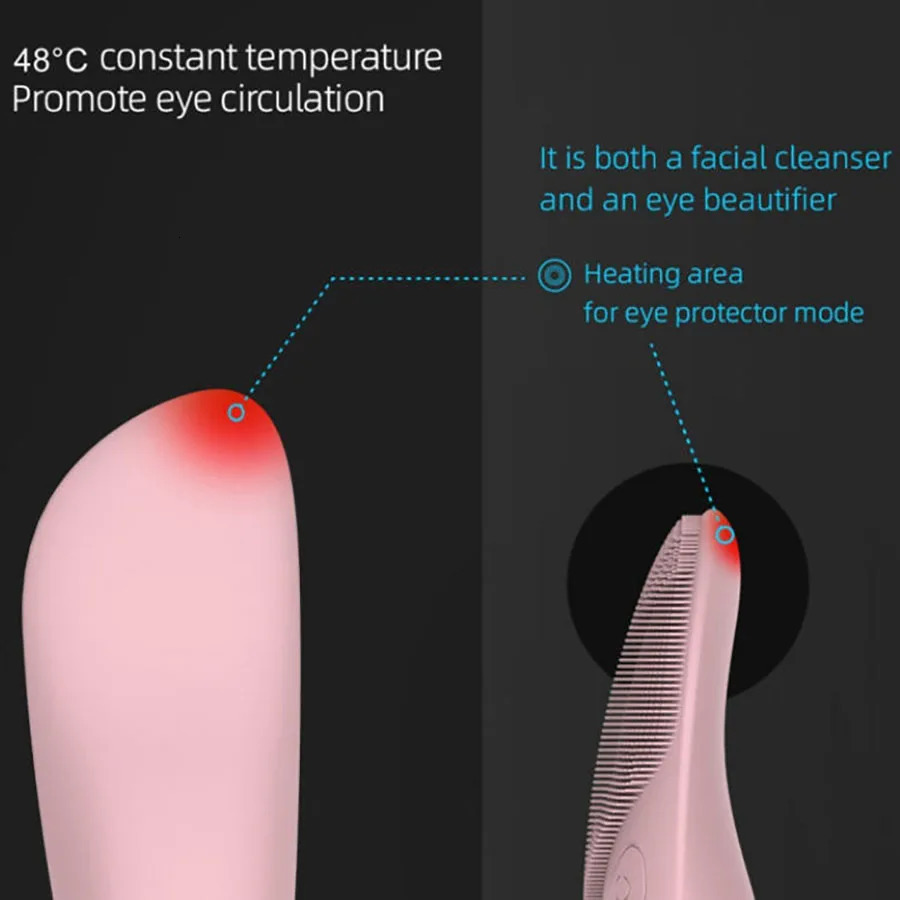 Facial Cleansing Brush with Compress Eye Massager Waterproof Deep Pore Cleaning Ultrasonic Silicone 3 in 1 251030