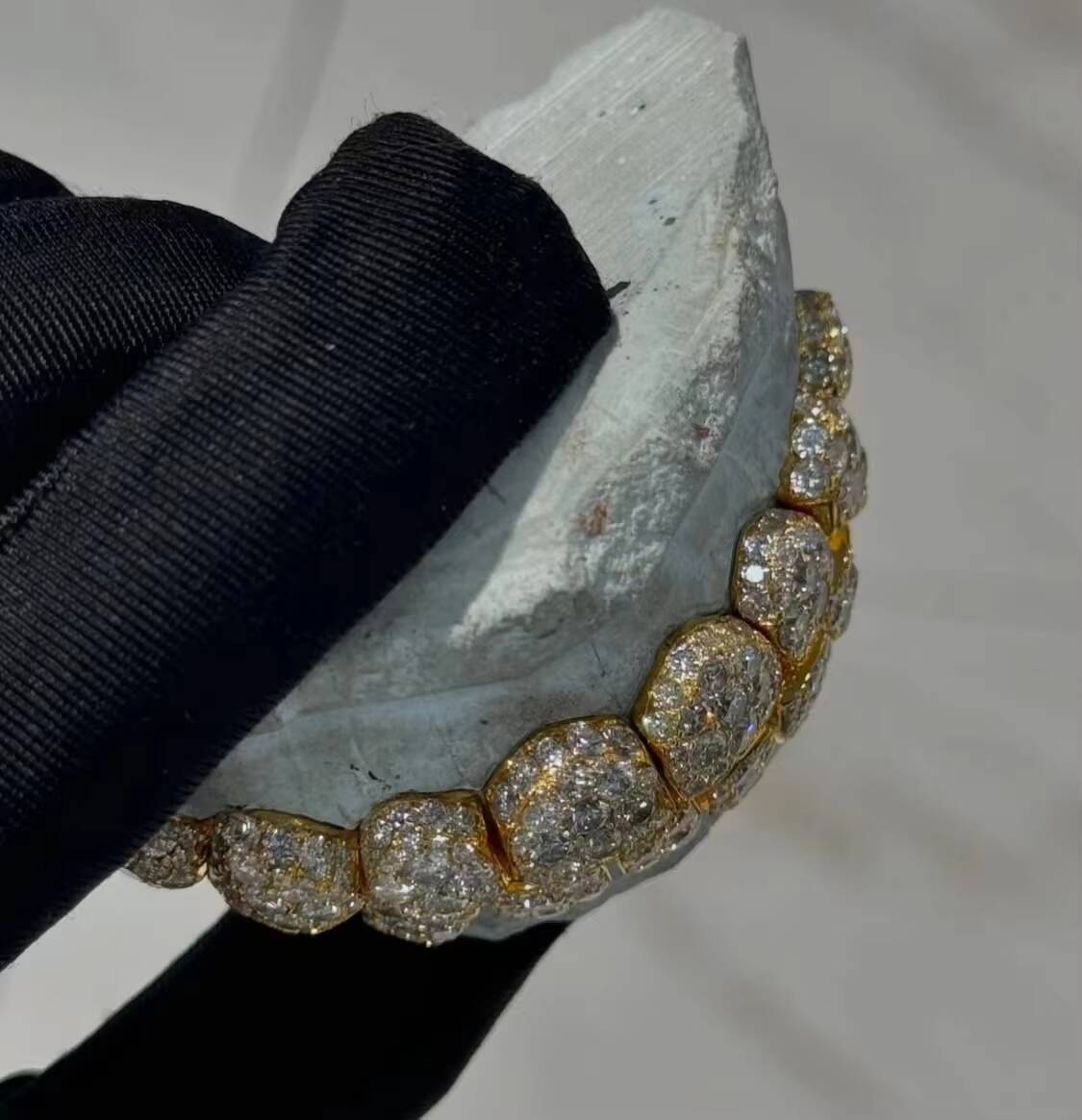 Fashion Jewelry Hip Hop Moissanite Grillz Custom Real Gold Plating 925 Silver Iced Out VVS Moissanite Diamond Teeth Grillz