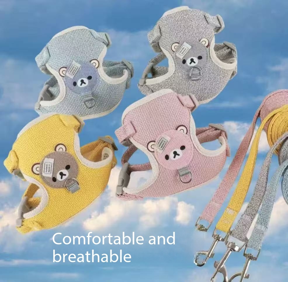 2025 new Cat and vest with adjustable leash for outdoor use, special harness chain to prevent slipping, dog walking rope