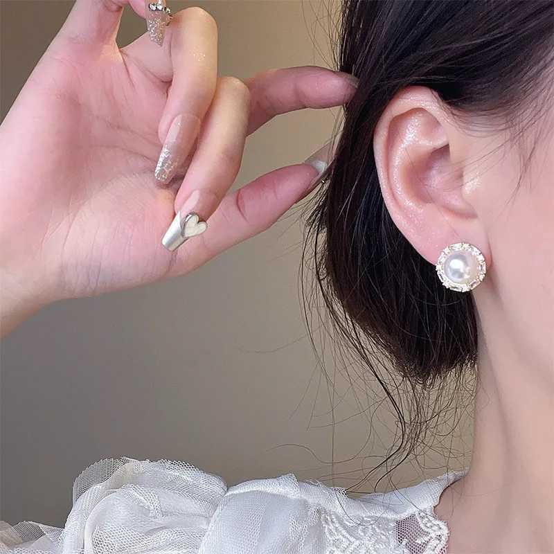 Light Luxury Simple Elegant Geometric Imitation Pearl Stud Earrings For Women Fashion Cute Sweet Jewelry Accessories Party Gifts Y250401