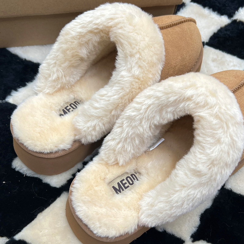 -MEOD Slippers Shoes Platform Snow Boots Designer Womens Tazz Classic Outdoor Chestnut Wool Slides Fluffy Leather Women Slider Fast Ship With Box