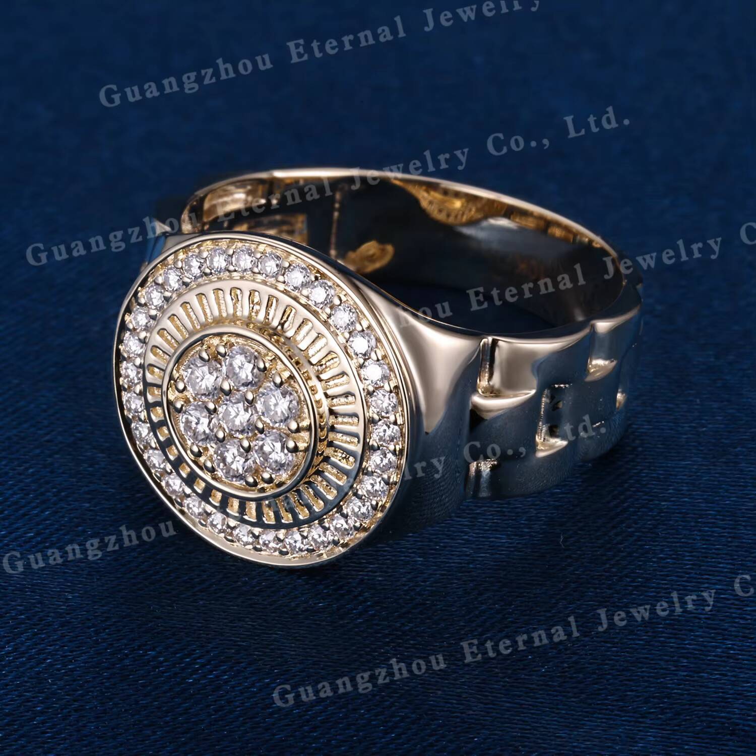 Custom S925 Silver 10K 14K 18K Yellow Gold Ring HTHP VVS Lab Growon Diamond VVS Engagement Women Men Wedding Ring