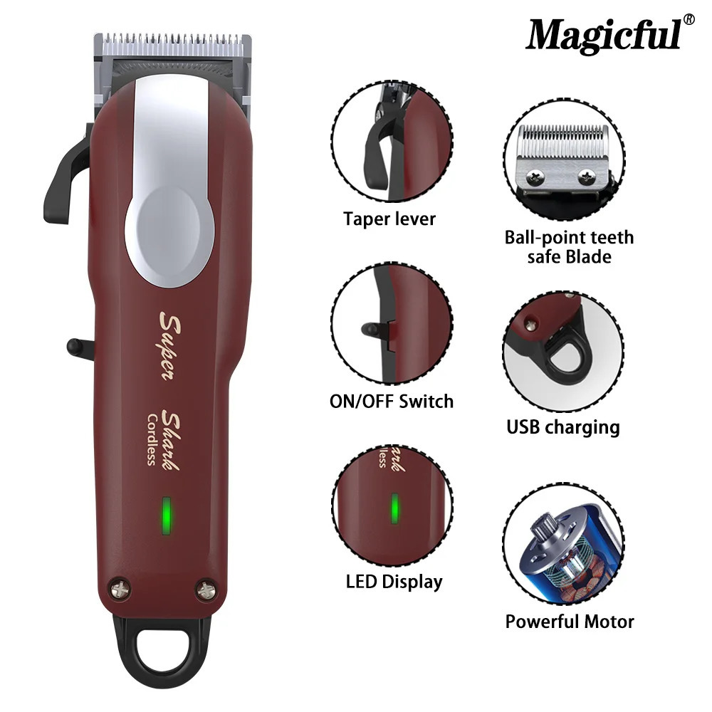 Professional Hair Clipper Powerful Lithium Battery USB Chargeable Trimmer LED Display Home Man Beard Shaver Hair Cutting Machine 251030