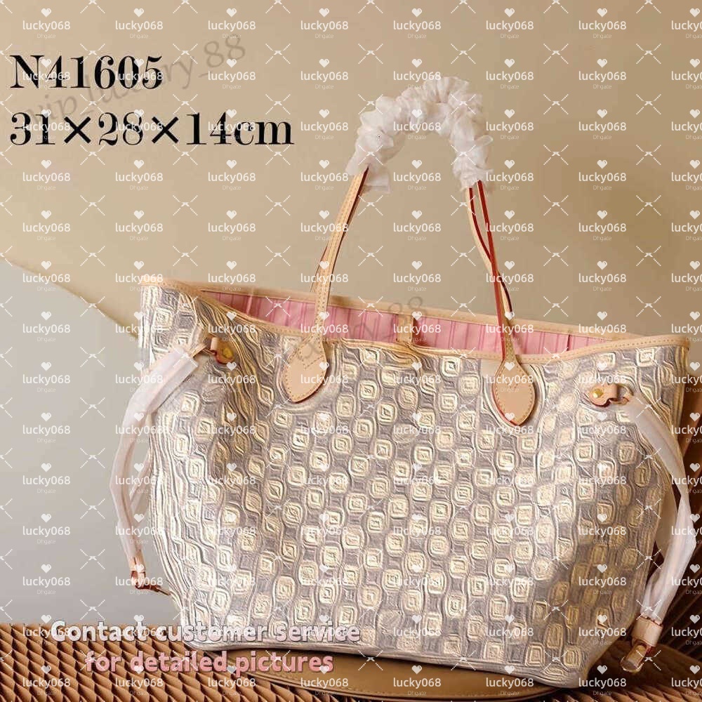 Nneverfull Designer Bag Shopping Bag Tote Bag Designer Shoulder Bag Neverful MM Leather Womens Large Luxury Handbag With Mini Purse Classic Flower Checked Bag 10A