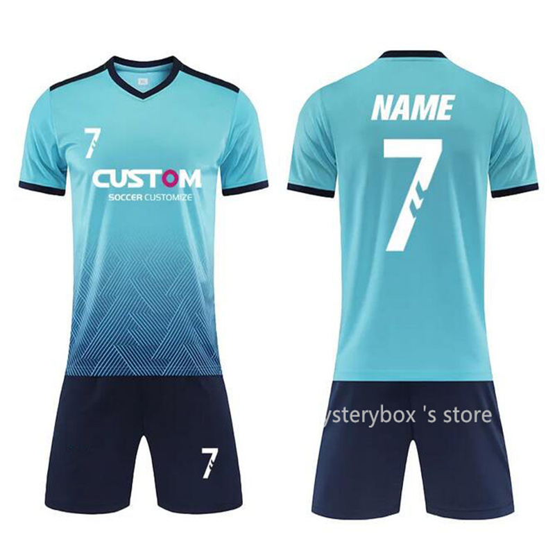 popular 2025 Custom Print Quick Dry Boys Kids Football Jerseys Short Sleeve Men Soccer Uniforms Sports Suit Futsal Training Sportswear dhgate Mysteryb
