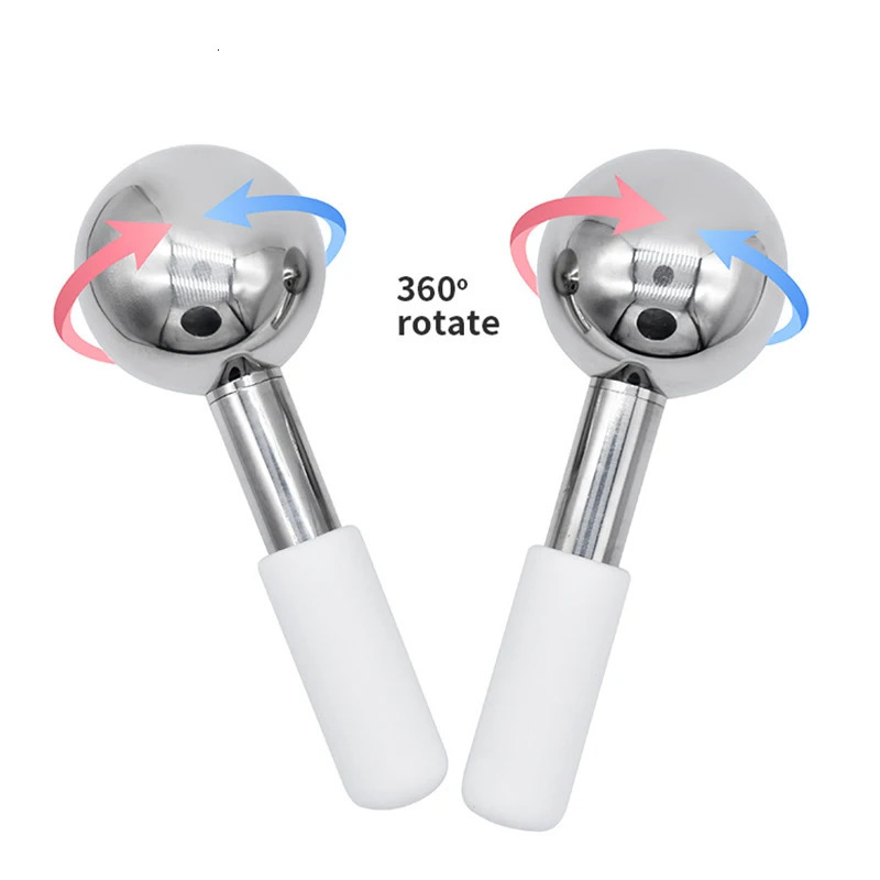 12pc Facial Ice Globes Cold Stainless Steel Facial Roller Skin Beauty Spa Cooling Globe Massage Ball Face Care 251030