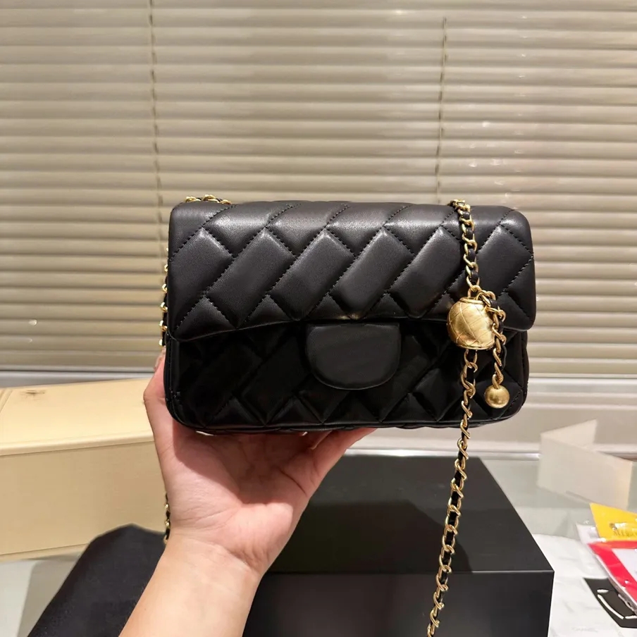 Designer Handbag 5A Real Leather Shoulder Bag Golden buckle Gold Ball Purse Women Totes Classic Clutch Genuine Leather Crossbody Wallet