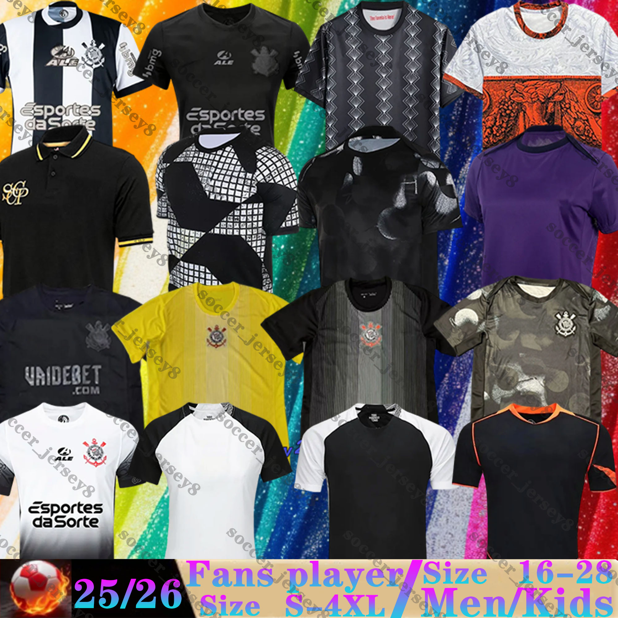 24 25 26 CorinthiansS Timao 3rd Soccer Jerseys YURI ALBERTO ROMERO TALLES MAGNO CARRILLO D. GARRO MARTINEZ TORRES CACA Japan men kids Kits 2025 2026 football shirts