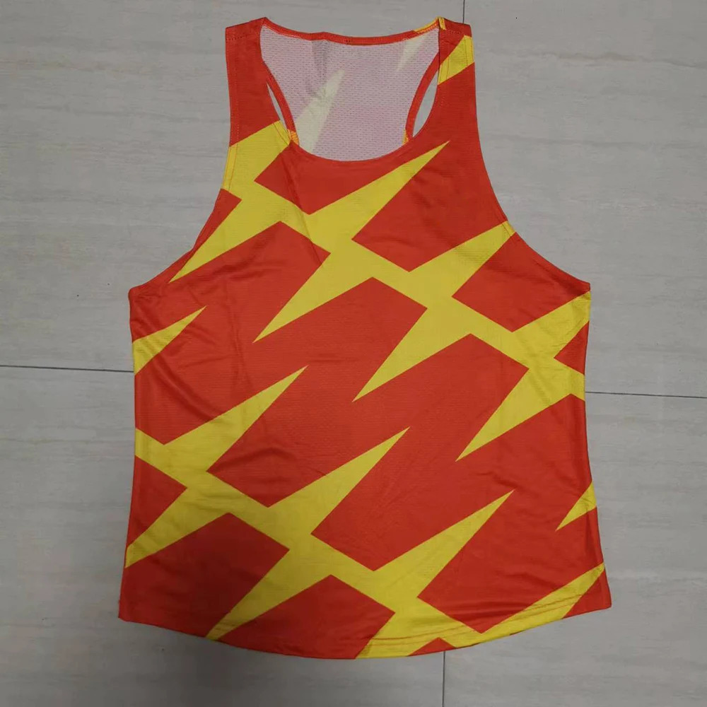 Running vest sports running speed fitness shirt sleeveless mens clothing track and field monaural customization 250402