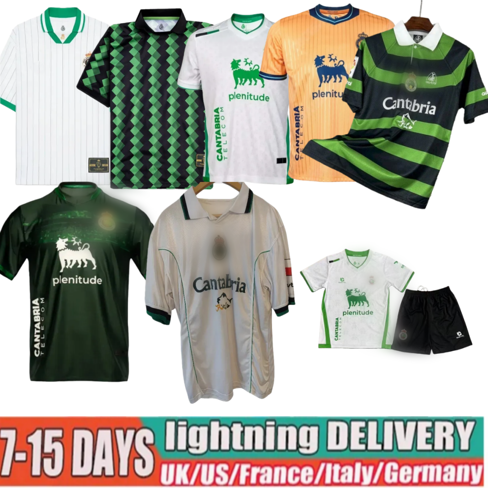 Racing de Santander 112th Anniversary Camiseta Futbol Vintage 2024 25 Football Shirt Men Home Away Third Tops 99 00 Soccer Jersey Trikot