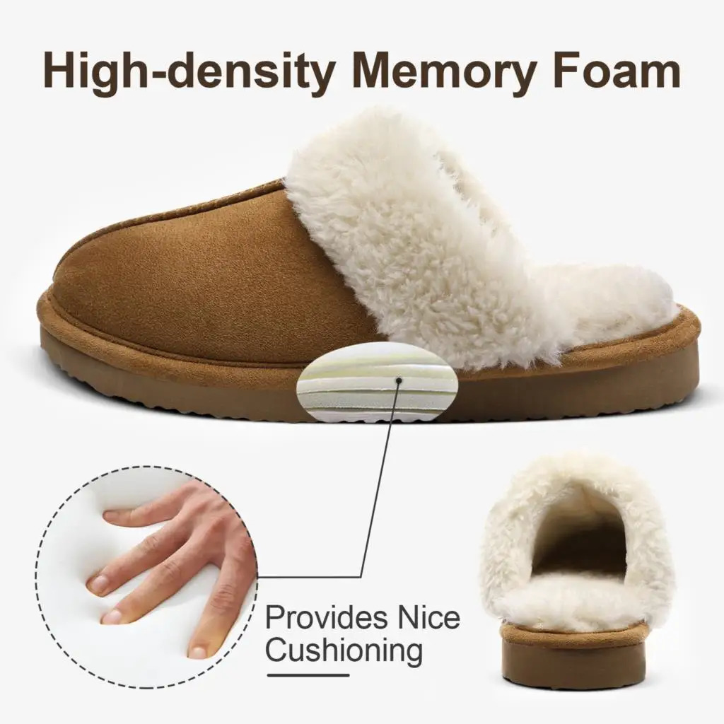 Comwarm Winter Fluffy Fur Slippers for Women Warm Home Slippers Faux Fur House Mules Shoes Indoor Bedroom Comfy Fuzzy Slides 251031