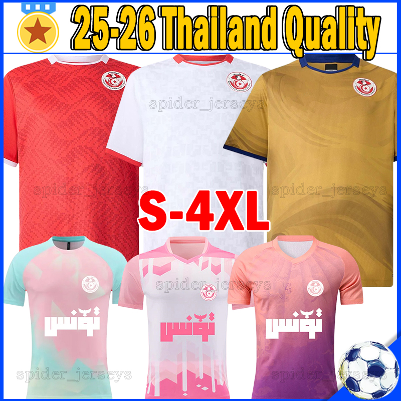 25 26 Tunisia national football team Soccer Jerseys M.BEN ROMDHANE MASTOURI SAAD 2025 2026 Football Shirts ABDI MERIAH CHAOUAT SKHIRI Thailand Quality Men Uniforms