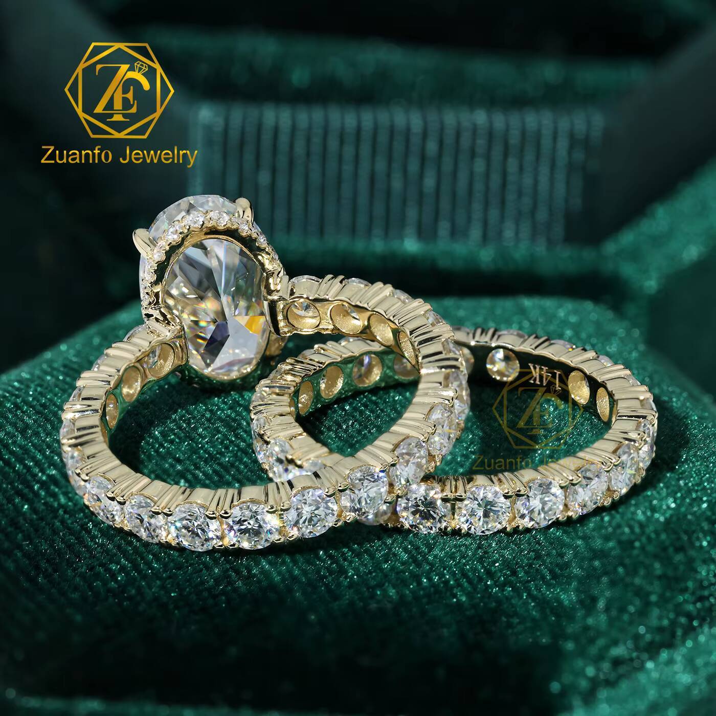 IGI Certified HPHT CVD Lab Grown Diamond Oval Cut 3 Carats 18K 14K Real Gold Jewelry Engagement Wedding Ring for Women Man