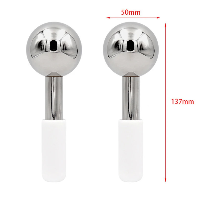 12pc Facial Ice Globes Cold Stainless Steel Facial Roller Skin Beauty Spa Cooling Globe Massage Ball Face Care 251030