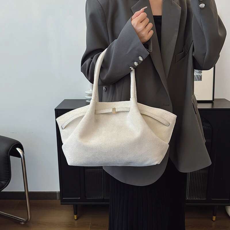 2025 New vintage abrasive leather women's handbag Fashion tote bag High quality solid color shoulder bag