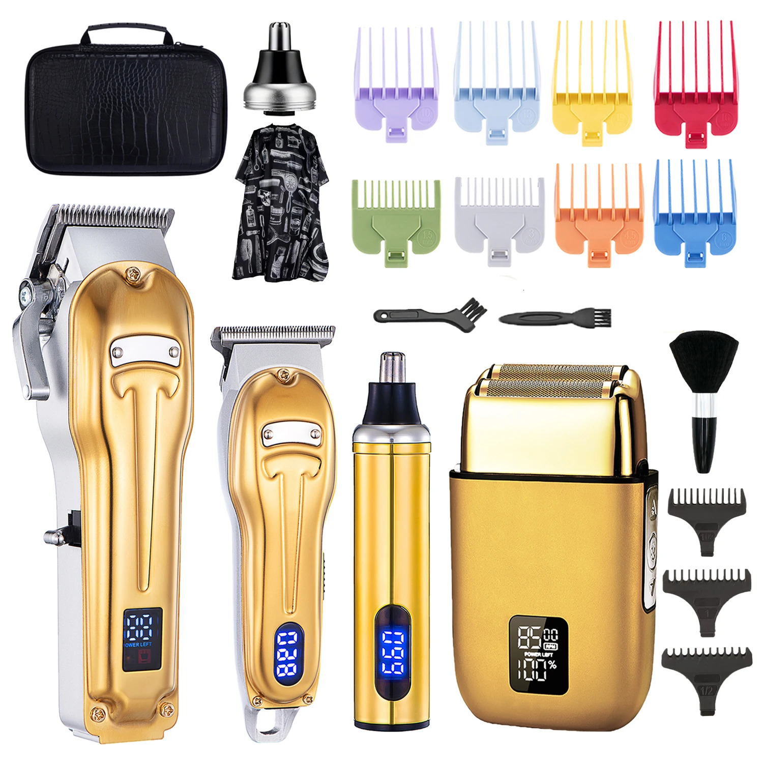 Professional Hair Clippers For Men Nose Hair Trimmer Beard Trimmer 4piece Set Cordless Rechargeable Barber Clippers For Men 251030