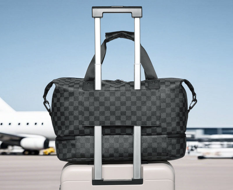 new Compact travel bag for short business trips: simple multi-functional lightweight waterproof large capacity with shoe compartment PU crossbody bag