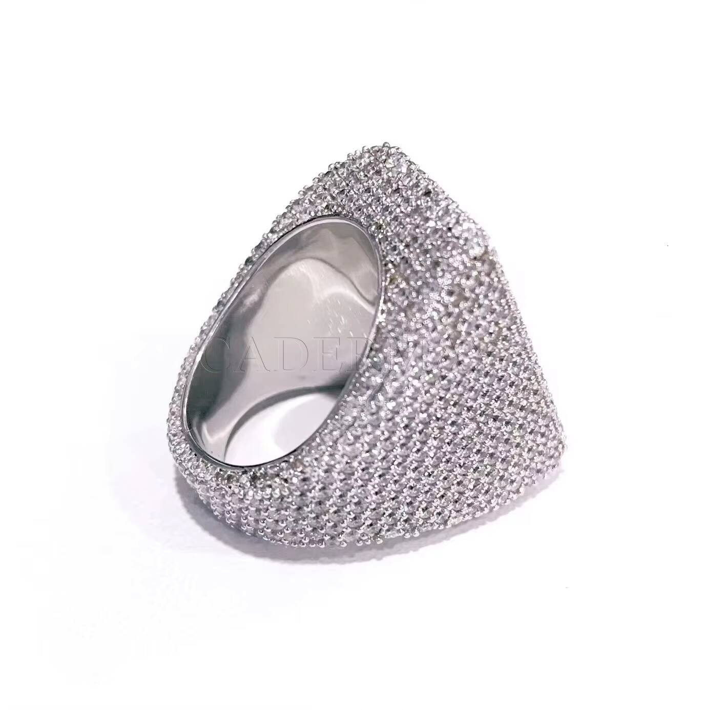 HipHop Jewelry Customize Moissanite Ring Men Iced Out B Letter 925 Sterling Silver D VVS Baguette Moissanite Pinky Ring