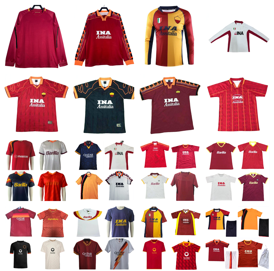 1998 1999 Retro Romaes soccer jerseys 90 91 92 94 95 96 98 99 00 19 20 21 DZEKO BATISTUTA Classic maillot de foot Nakata Montella TOTTI DE ROSSI football shirt Long sleeves