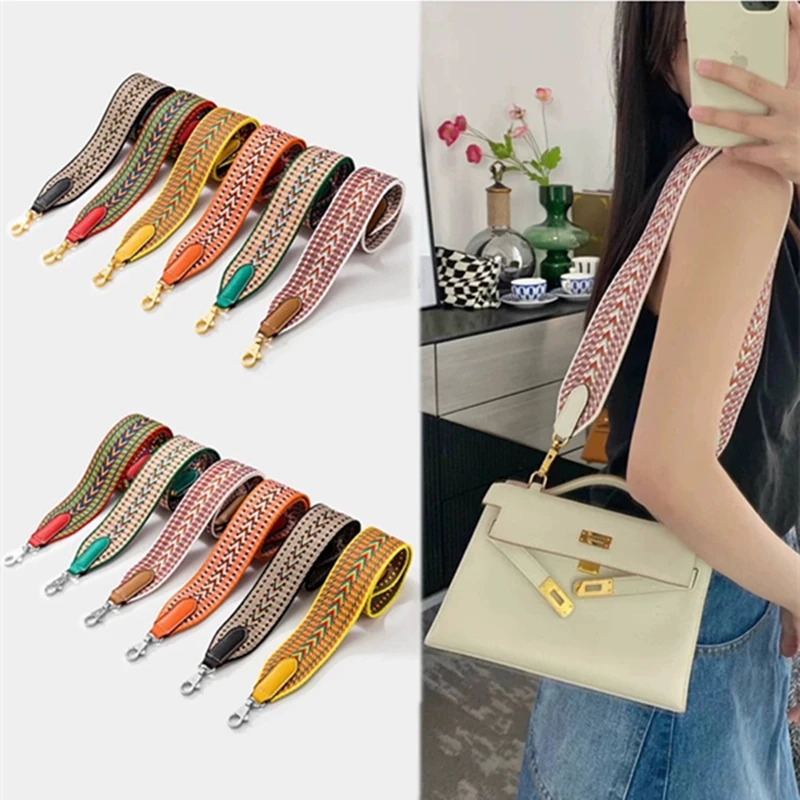 For Handbag Pattern Hand Woven Wide Bag Strap Convert To a Single Shoulder Crossbody Bag Accessory 251030