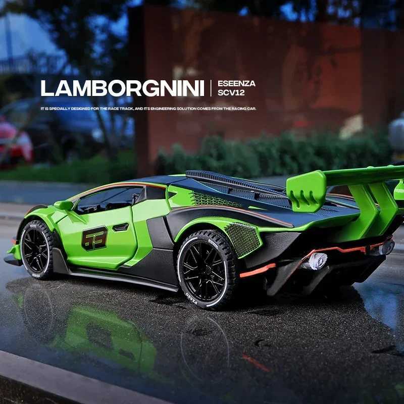 1 32 Lamborghini SCV12 Sport High Silation Die Casting Metal Alloy Model Car Sound Light Pullback Series Childrens Toy Gifts Free shipping