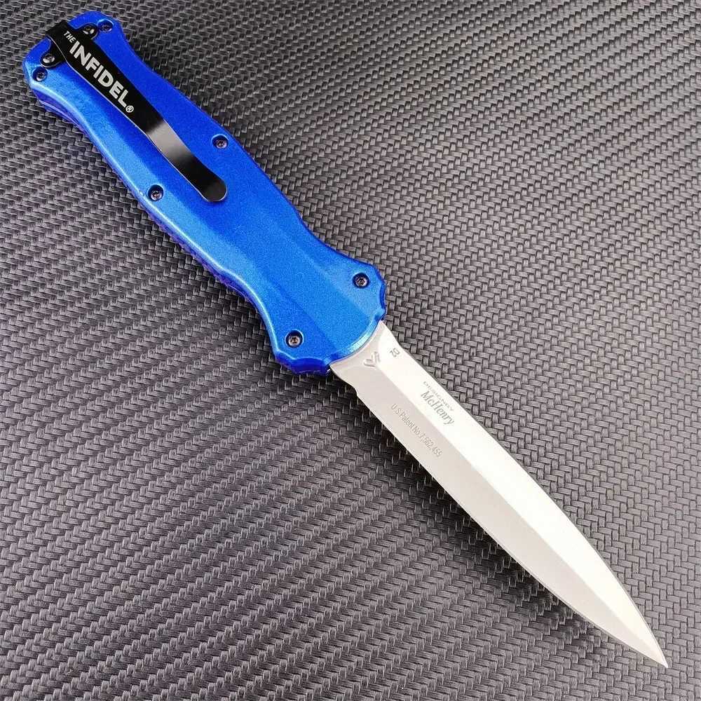 BM 3300 Auxiliary Opening Folding Knife D2 Blade Aluminum Alloy Handle Hunting Knife Camping Self Defense EDC Multi ToolW250402