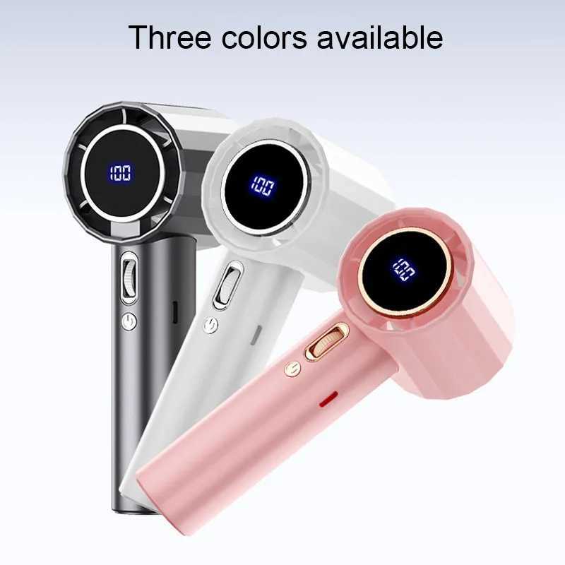 Portable handheld fan 100 speed turbo household electric fan brushless mini outdoor USB digital display small camping fan air coolerXJ250402