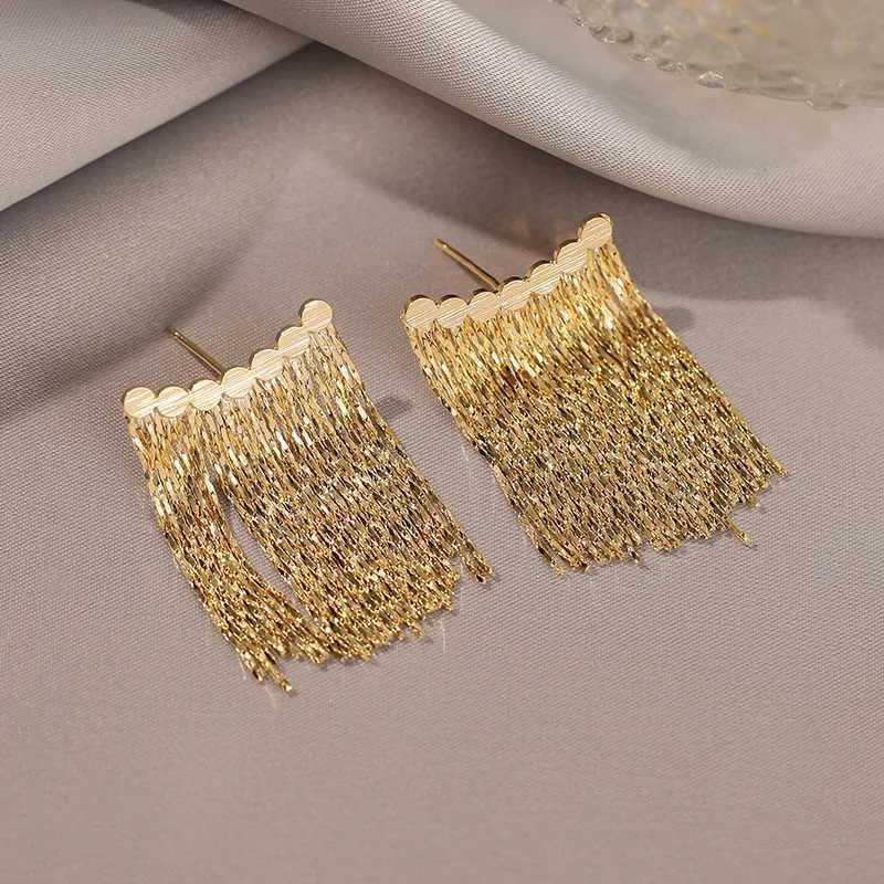 Elegant tassel earrings light luxury niche design high-end chain earrings exquisite female accessories Y250401