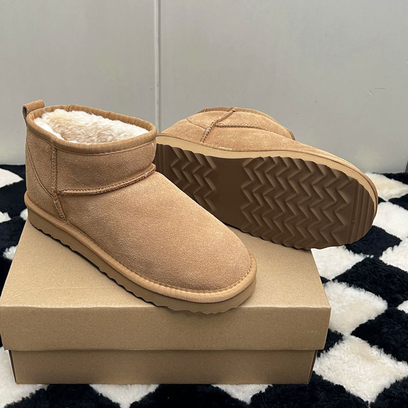 Designer Boots Women Ultra Mini Slippers Slides Platform Shoes Snow Boot Classic Leather Chestnut Winter Fluffy Boot Fur Slipper Ankle Top Quality Wit