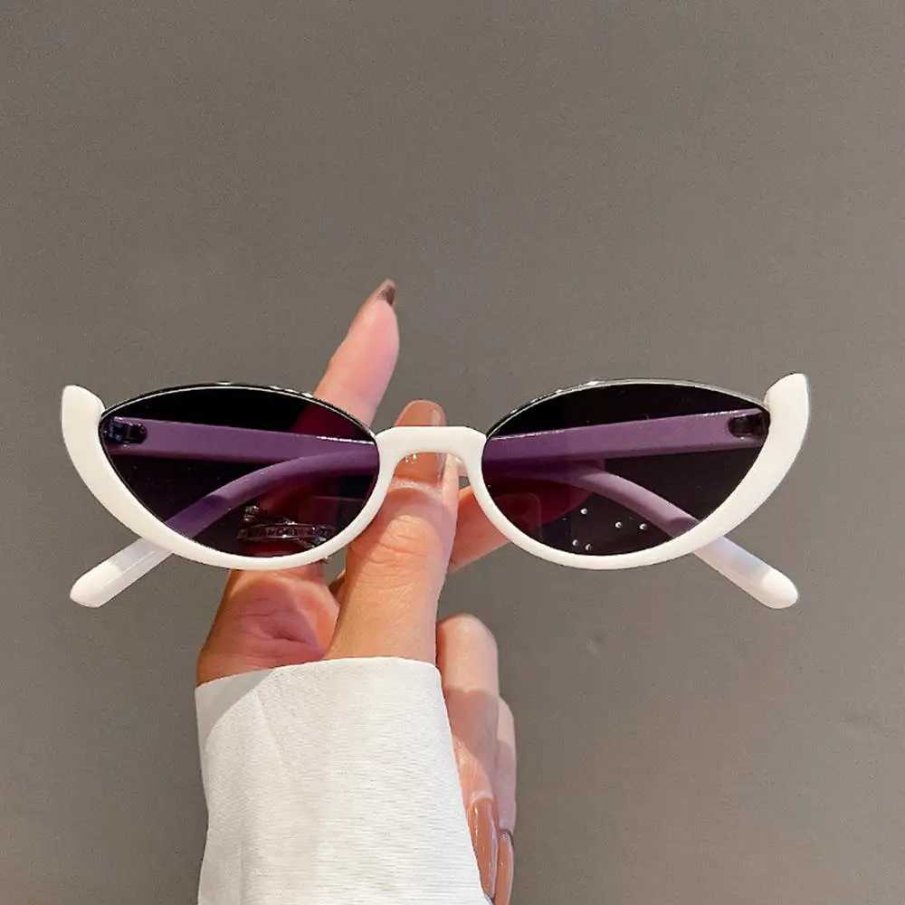 New Vintage Small Cat Eye Sunglasses for Women Trendy Half-frame Sun Glasses Fashion Cycling Shades Eyewear
