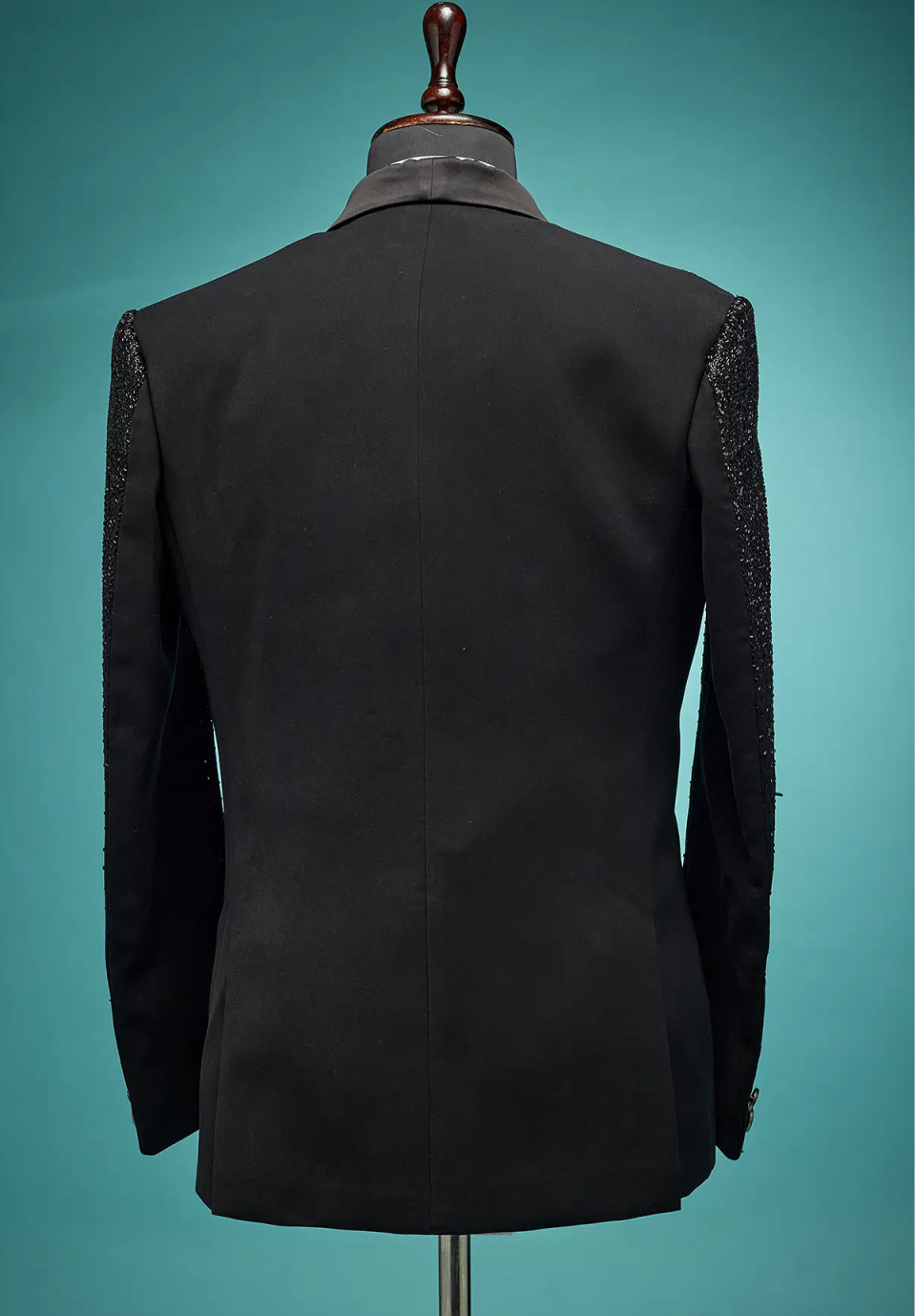 Black Beaded Wedding Tuxedos Shawl Lapel Fashion Men Suit 1 Piece Set Jacket One Button Groom Wear Business Blazers Customized