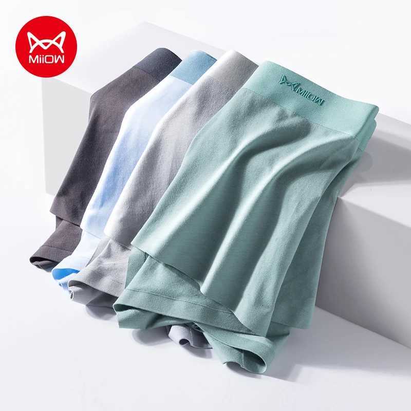 MiiOW 3Pcs Organic Cotton Sexy Men Underpants Boxers Shorts Graphene Antibacterial Trunk Man Underwear Boxer Mens Panties Short C251101