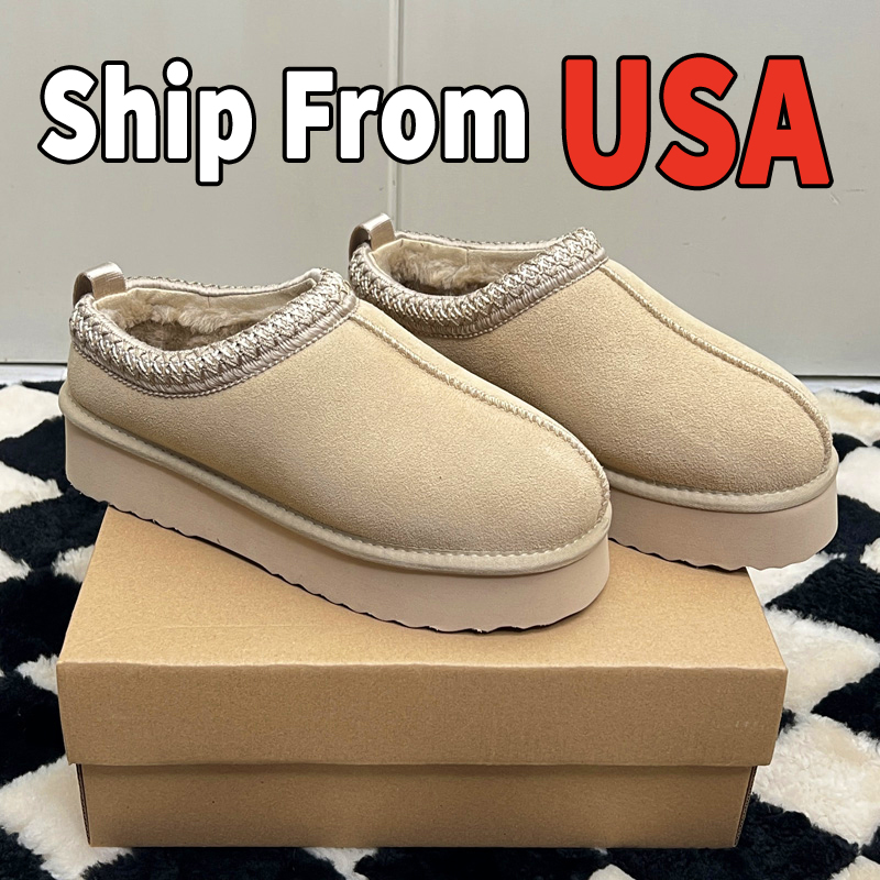 Slippers Designer Shoes Platform Slides Snow Boots Designer Womens Classics Ultra Mini Chestnut Wool Slides Fluffy Leather Women Slider Best Quality W