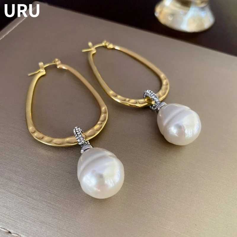 Fashion Jewelry Simulated Pearl U-shaped Large Simulated Pearl Earrings Womens Luxury Design Sensory Earrings Accessories Party Gifts Y250401