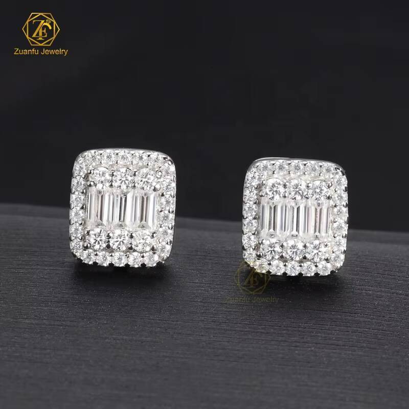 05CT 1CT Moissanite Earring Stud Iced Out Round Cut Screw Back 925 Sterling Silver White D VVS Diamond Fine Jewelry Earring