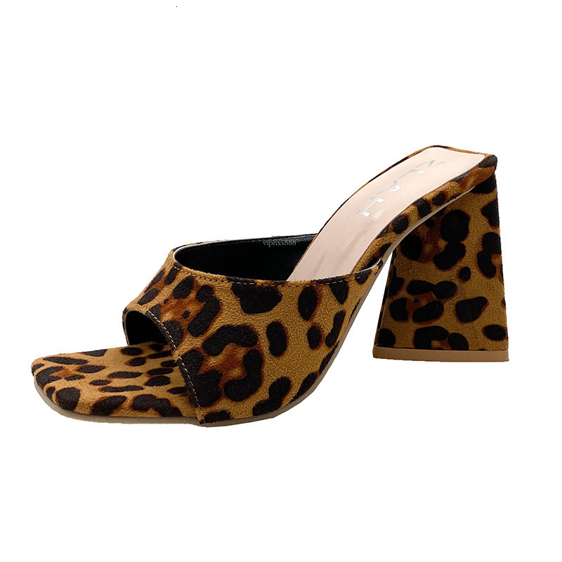 New Designer Sandals With Free Shipping Square Toe High Heeled Slippers Externally Large-sized Women's Shoes With Soles And Thick Heels For Women
