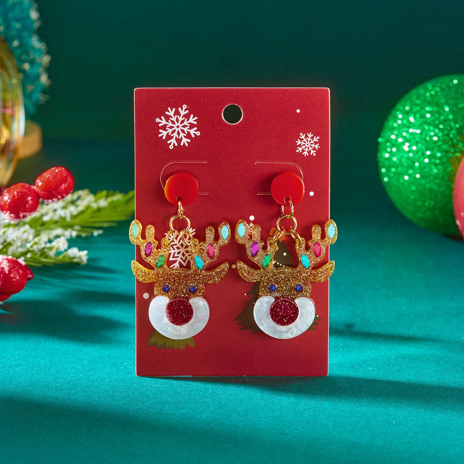 Minimalist Acrylic King Pattern Drop Earring for Women Cute Santa Claus Elk Christmas Tree Pendant Earring Year Jewelry Gift 251031