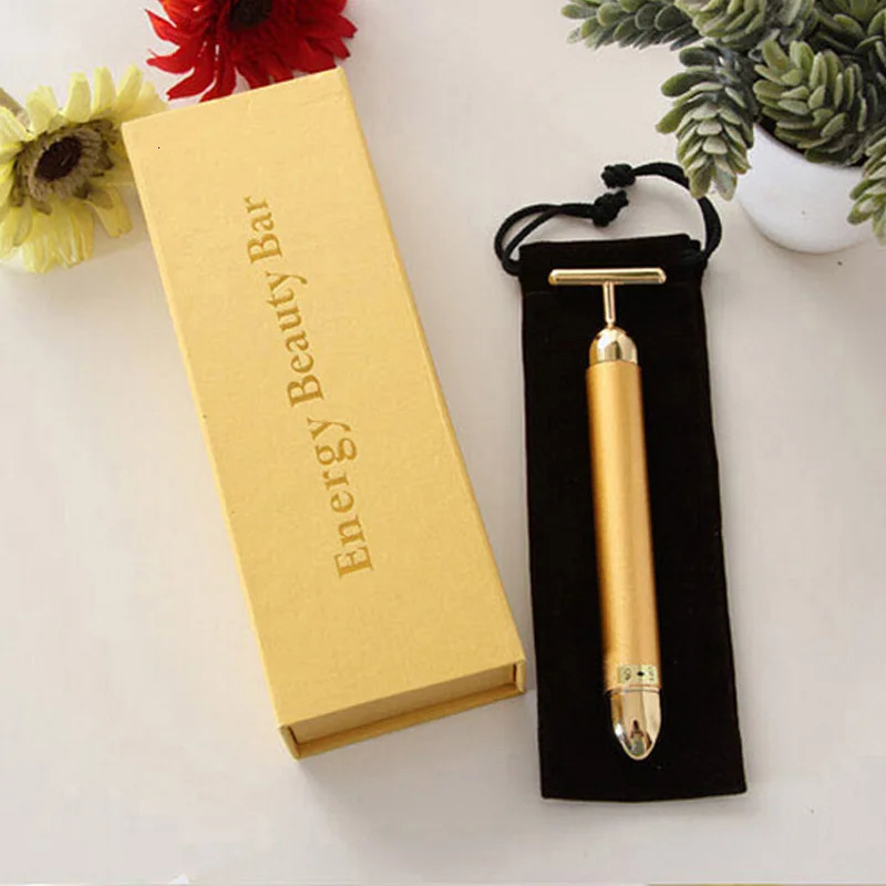 Beauty Stick 24k Gold Face Lift Bar Skin Energy Beauty Stick Vibrating Facial Massager Electric Beauty Instrument 251030
