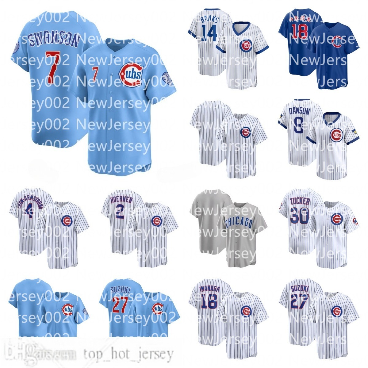 Cubs Jersey Pete Crow-Armstrong Andre Dawson Shota Imanaga Dansby Swanson Seiya Suzuki Nico Hoerner Kyle Tucker Ernie Banks Ryne Sandberg Shota Imanaga Custom