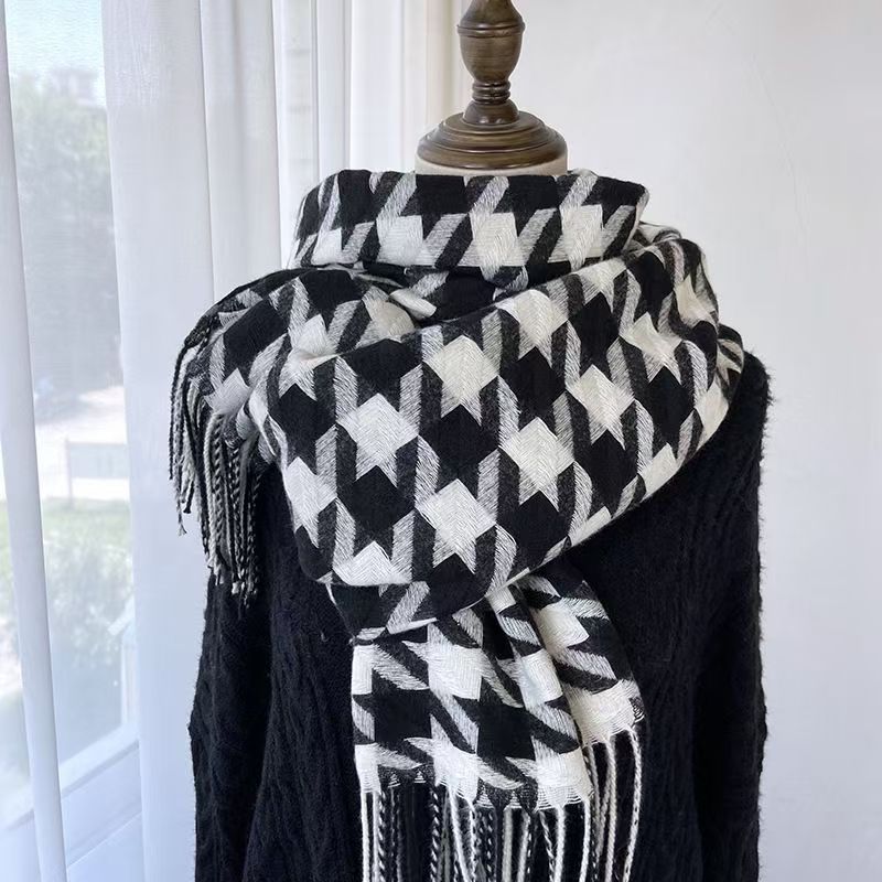 T401 scarf winter women 2025 new all-match high-grade shawl tassel Korean version plaid warm couple thickened neck scarf