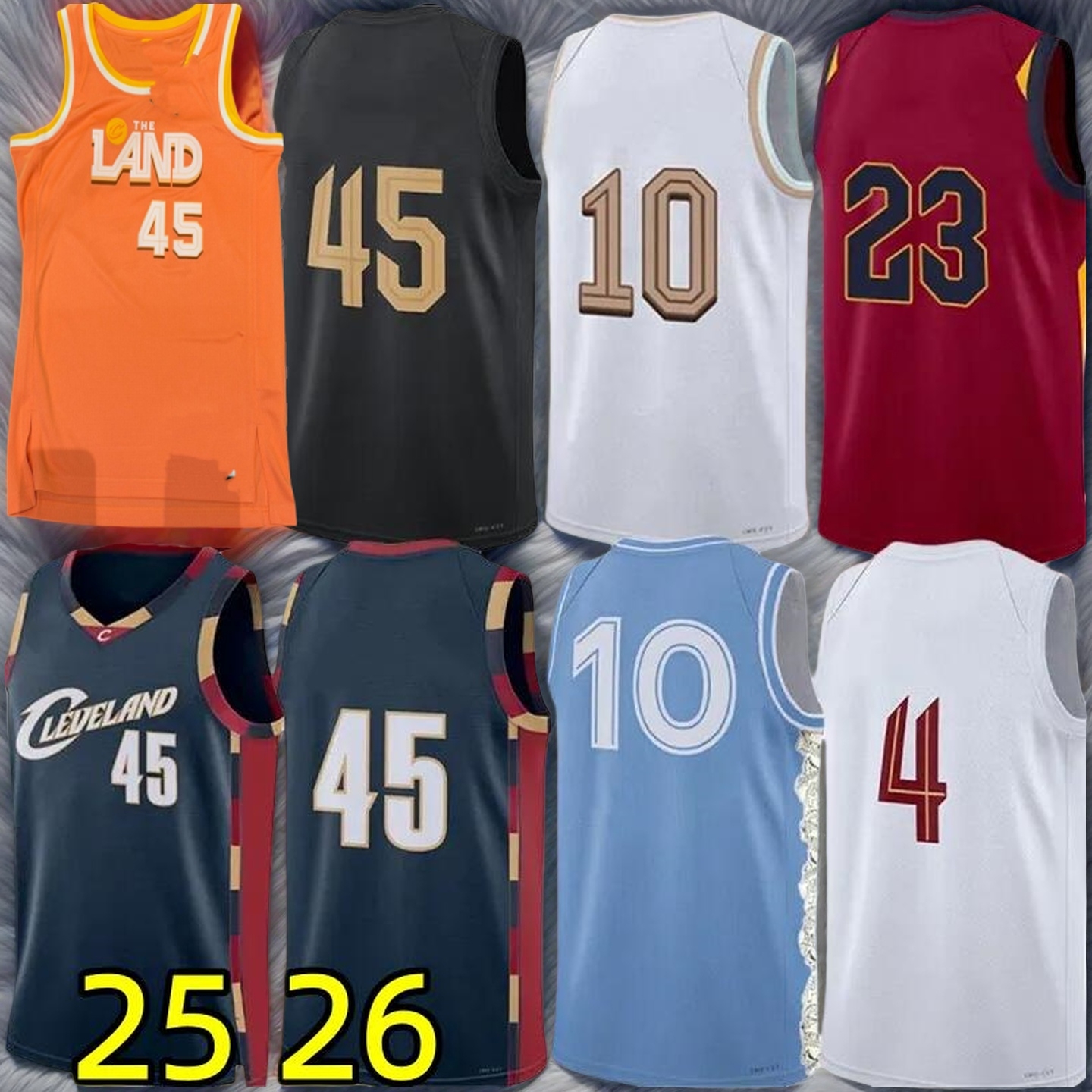 Cavs Donovann Mitchell CLE Cavalier Basketball Darius Garland Evan Mobley Jarrett Allen Max Strus Lonzo Ball De Andre Hunter Nance Retro City Jerseys Men