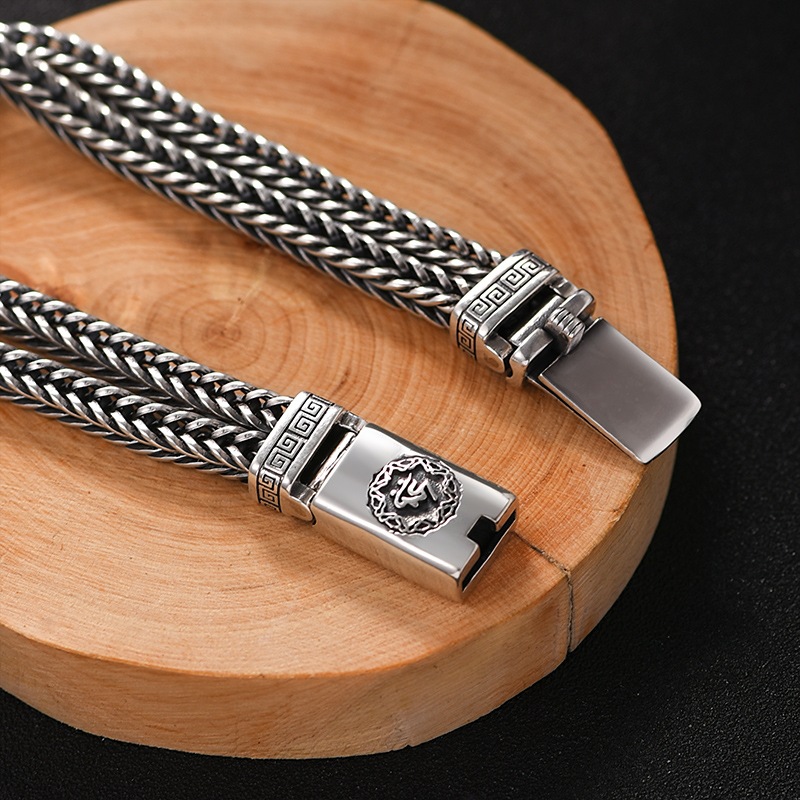 bracelets Fortune retro square snake double tail designer mens bangle bracelet